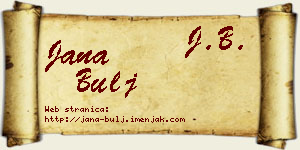 Jana Bulj vizit kartica